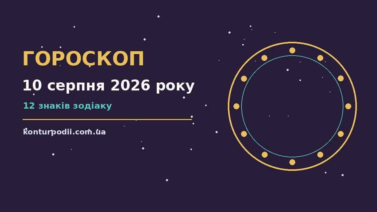Гороскоп на 10 серпня 2026 року: настрій і шанси дня про настрій, справи та гроші