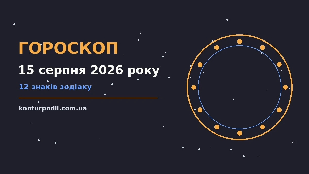 Гороскоп на 15 серпня 2026 року: настрій і шанси дня про настрій, справи та гроші