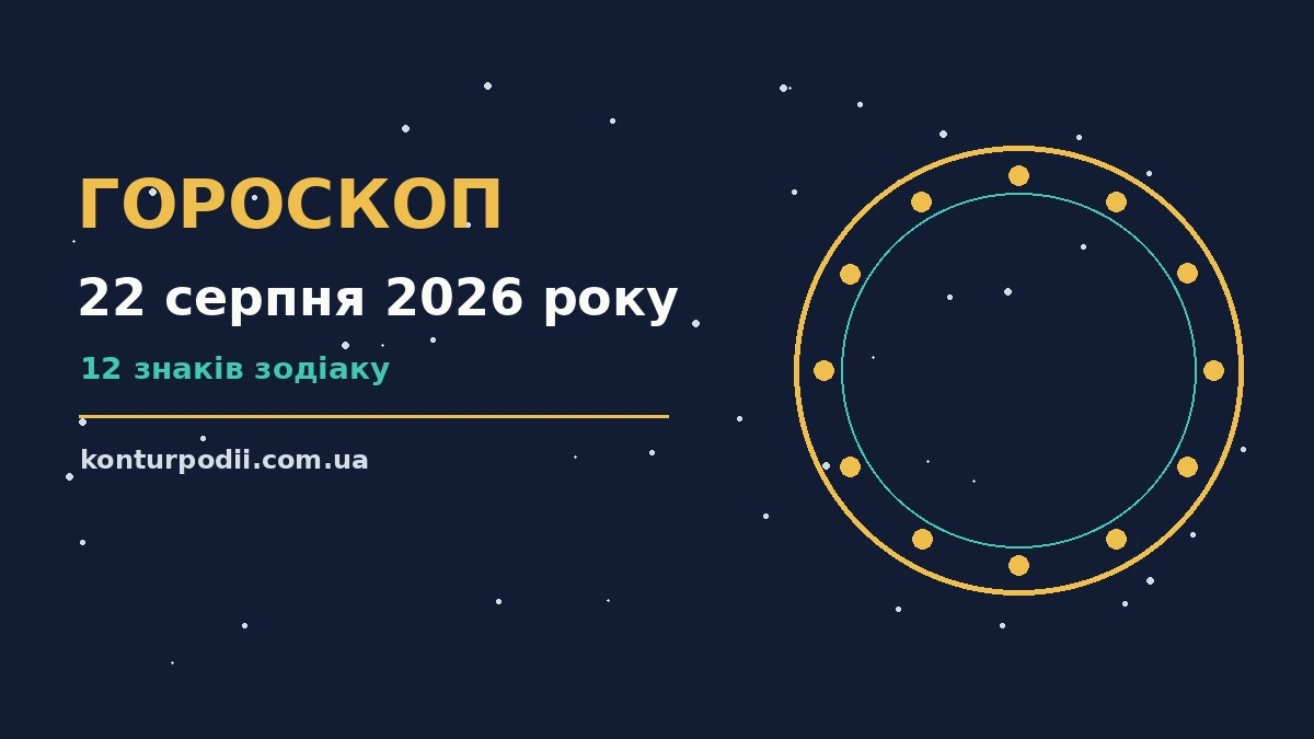 Гороскоп на 22 серпня 2026 року: настрій і шанси дня про настрій, справи та гроші