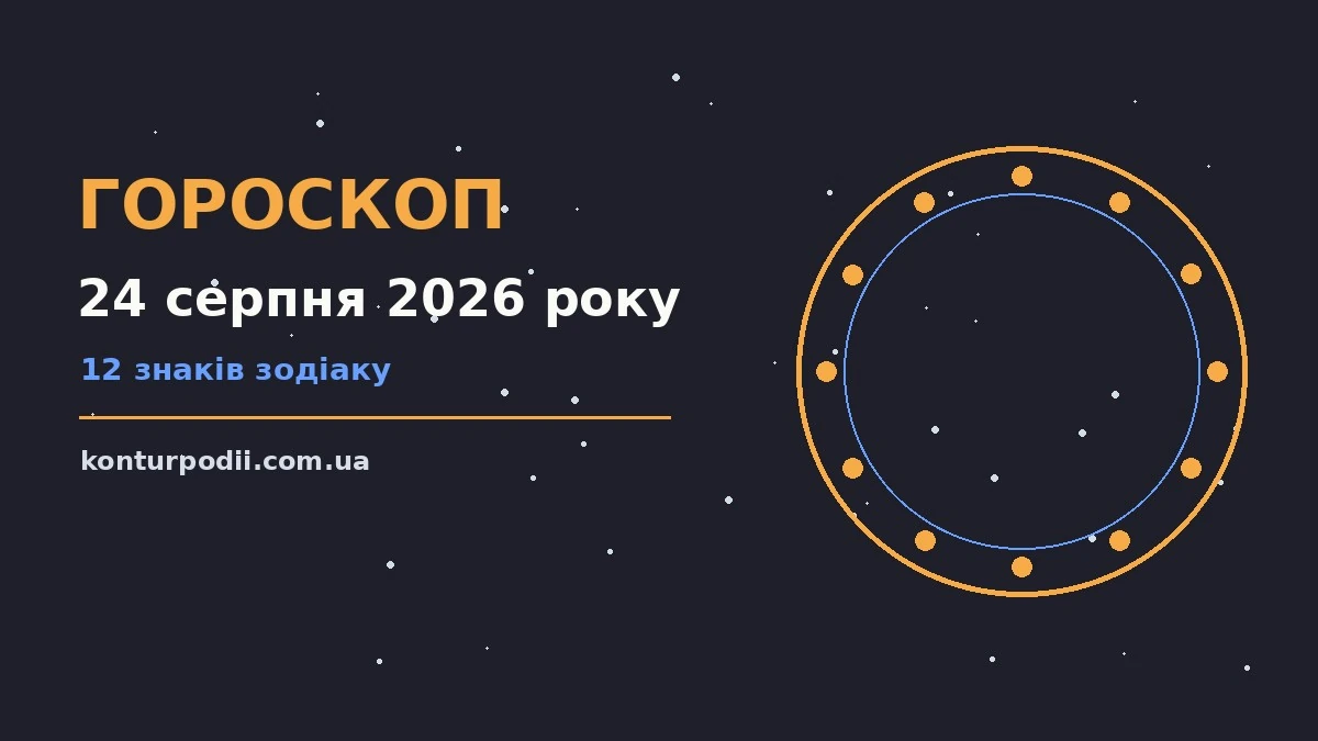 Гороскоп на 24 серпня 2026 року: настрій і шанси дня про настрій, справи та гроші