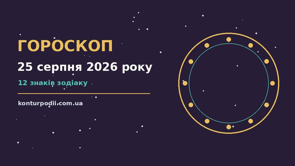 Гороскоп на 25 серпня 2026 року: настрій, справи та фінанси для дванадцяти знаків Зодіаку