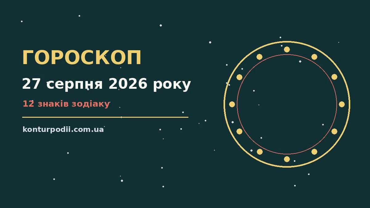 Гороскоп на 27 серпня 2026 року: настрій і шанси дня про настрій, справи та гроші